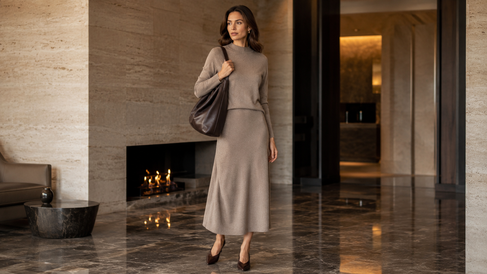 Slouchy Leather Bag + Refined Knit Set Quiet Luxury Fall Outfits 2026